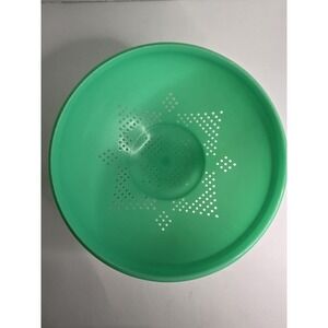 Tupperware Drainer Colander Vintage Kitchen Strainer 10" Green Plastic 339-3